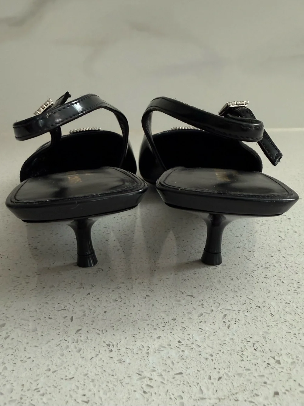 Saint Laurent Cherish Kitten Heel Black Leather Slingback EU 38.5 US 8.5 - Picture 7 of 12